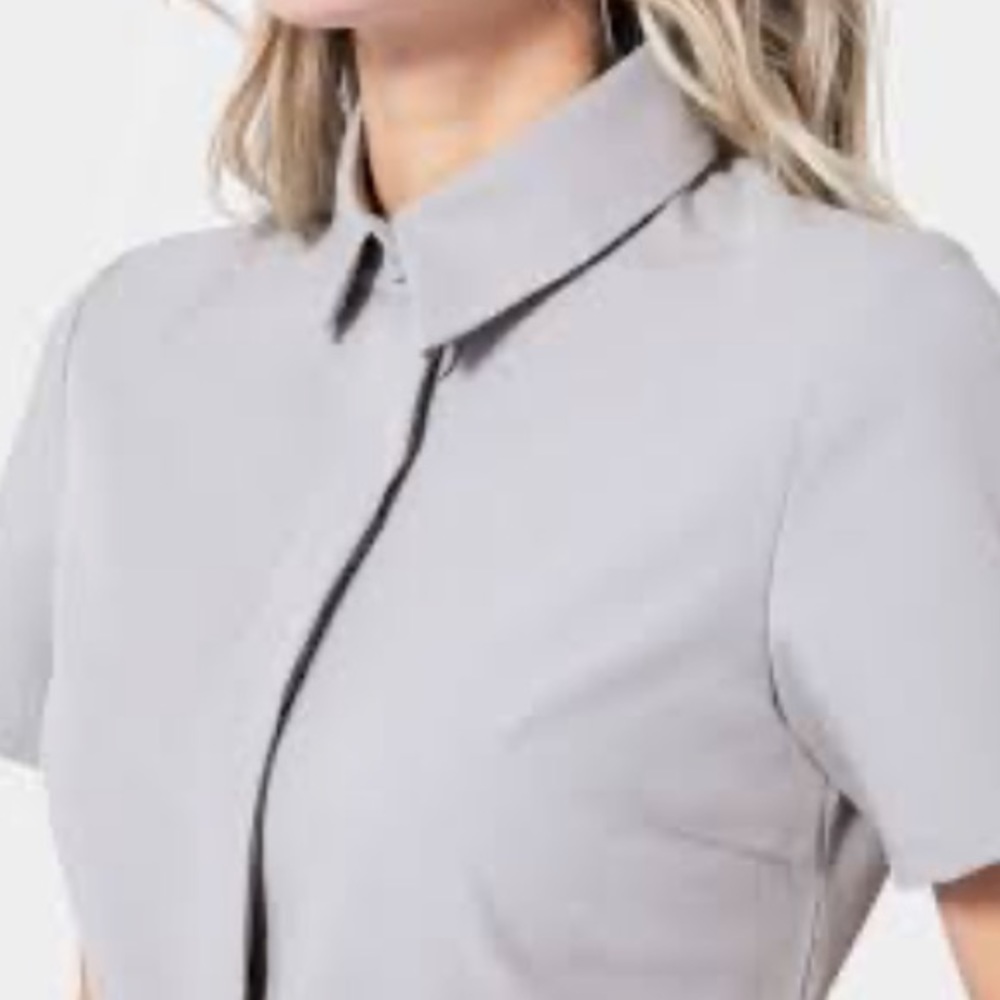 Women's Graphite Malindi Peplum Scrub Top Sz SMALL